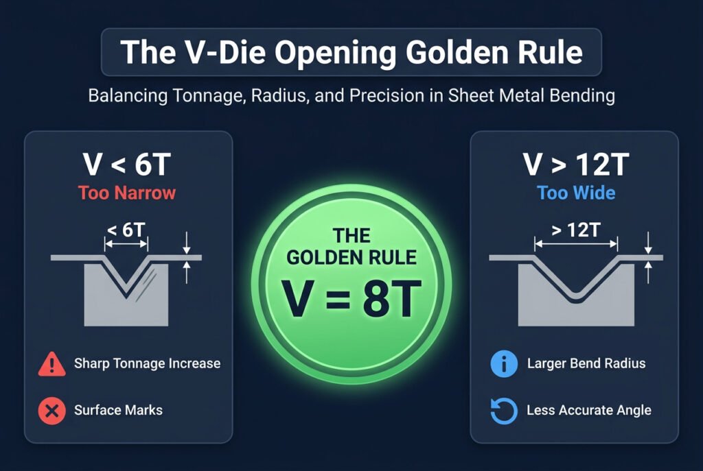 User Guide: 10 Reasons for Inaccurate Bending Angles v型模具开口黄金法则信息图